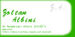 zoltan albini business card